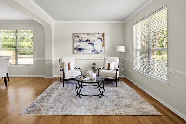 3416 Oxsheer Dr, Austin, TX 78732 - living area with wood finished floors and ornamental molding
