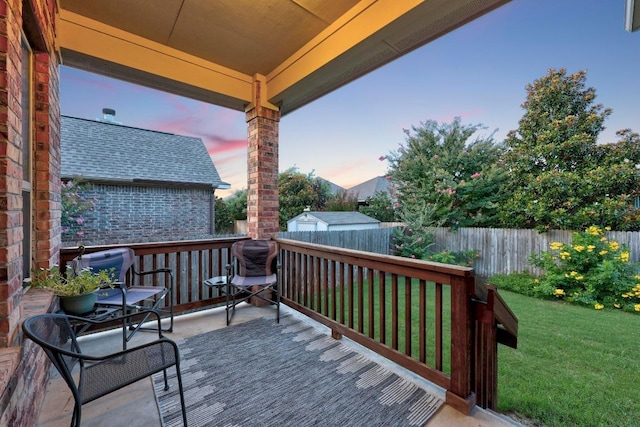 232 Mandana St, Leander, TX 78641 - view of deck at dusk
