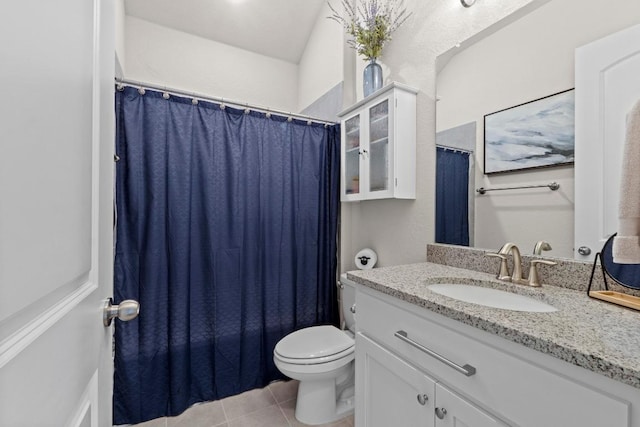 1329 Siena Sunset Rd, Leander, TX 78641 - full bathroom with vanity, tile patterned flooring, and a shower with curtain