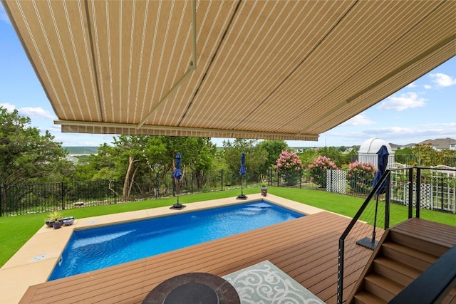 1329 Siena Sunset Rd, Leander, TX 78641 - view of swimming pool with a fenced backyard and a deck