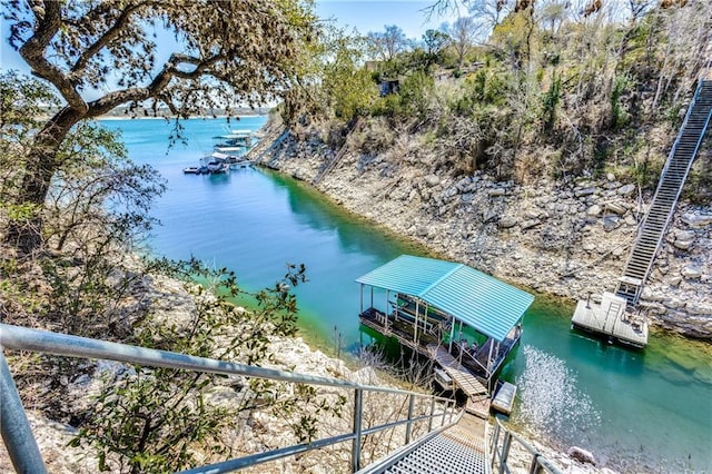 18113 Travis Dr, Lago Vista, TX 78645 - water view with a floating dock