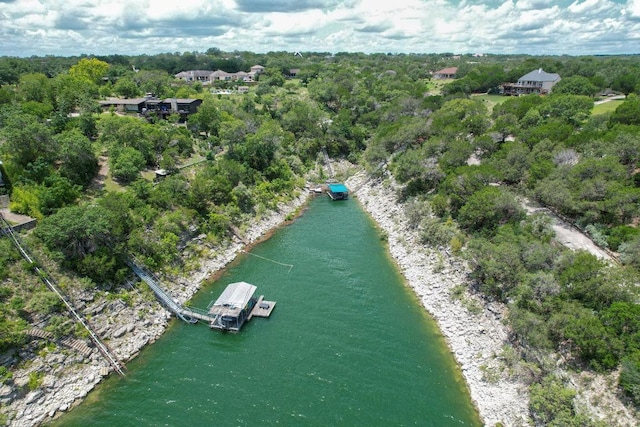 18113 Travis Dr, Lago Vista, TX 78645 - aerial overview of property's location with a nearby body of water