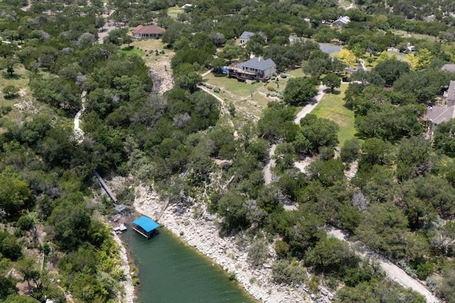 18113 Travis Dr, Lago Vista, TX 78645 - aerial view of property and surrounding area with a large body of water