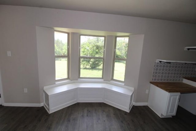 1109 W Lincoln Ave, Copperas Cove, TX 76522 - unfurnished dining area featuring dark wood-style floors and baseboards