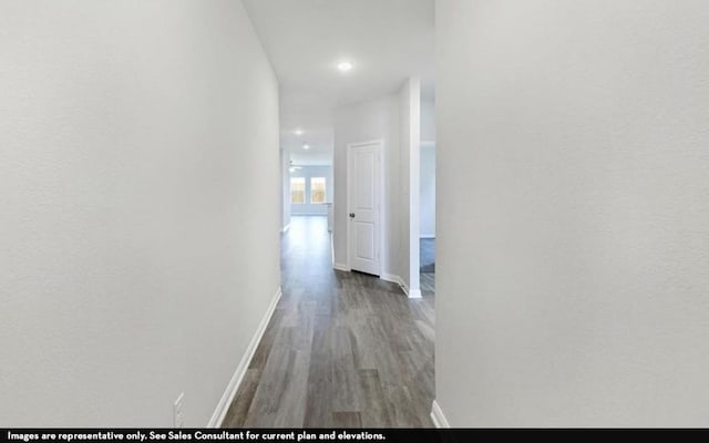 290 Yosemite Dr, Kyle, TX 78640 - hallway featuring wood finished floors and recessed lighting