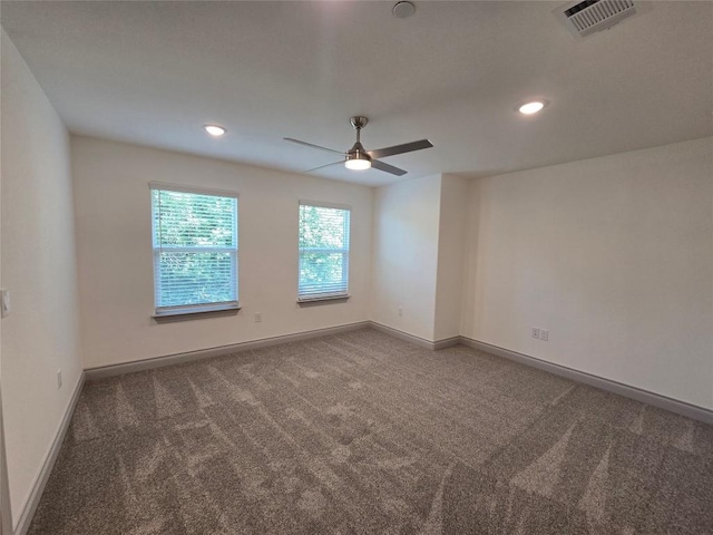 2105 Tiger Trl Unit 703, Round Rock, TX 78664 - empty room featuring ceiling fan, carpet floors, and recessed lighting