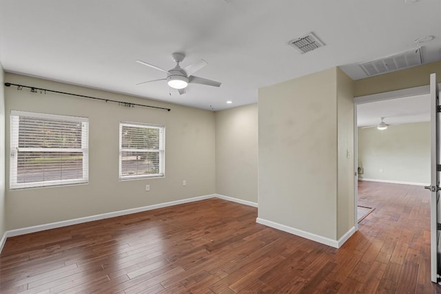 6202 Hillston Dr, Austin, TX 78745 - unfurnished room with a ceiling fan and hardwood / wood-style floors