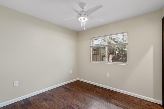6202 Hillston Dr, Austin, TX 78745 - empty room featuring dark wood-type flooring and a ceiling fan