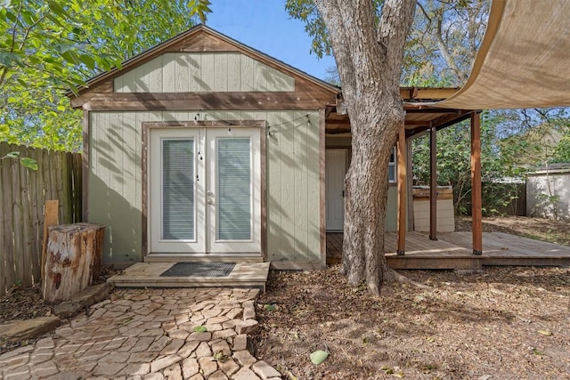 6202 Hillston Dr, Austin, TX 78745 - view of outdoor structure with french doors