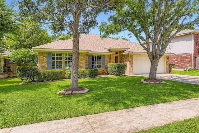 1108 Red Ranch Cir, Cedar Park, TX 78613 - single story home featuring brick siding, driveway, a garage, and a front lawn
