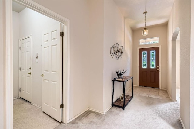 1108 Red Ranch Cir, Cedar Park, TX 78613 - entryway featuring light carpet and a towering ceiling