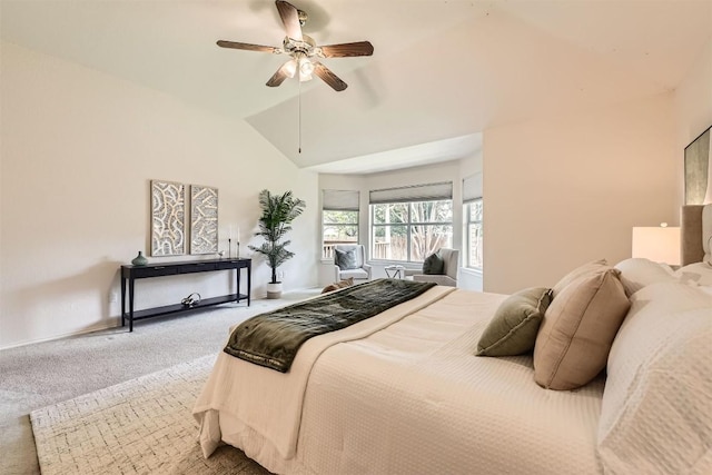 1108 Red Ranch Cir, Cedar Park, TX 78613 - carpeted bedroom featuring lofted ceiling and ceiling fan
