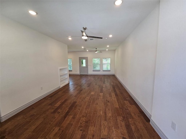 2105 Tiger Trl Unit 702, Round Rock, TX 78664 - unfurnished room featuring ceiling fan, dark wood-style floors, and recessed lighting
