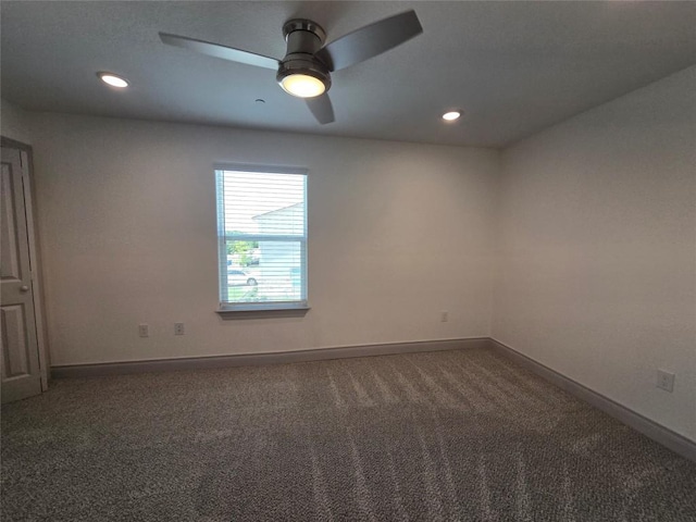 2105 Tiger Trl Unit 702, Round Rock, TX 78664 - carpeted empty room with recessed lighting and ceiling fan