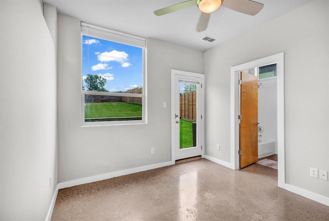 5325 Sendero Hills Pkwy, Austin, TX 78724 - unfurnished room with speckled floor and ceiling fan