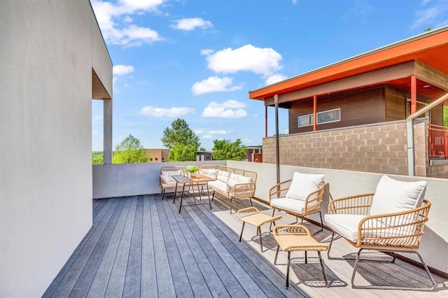 5325 Sendero Hills Pkwy, Austin, TX 78724 - wooden deck with an outdoor hangout area