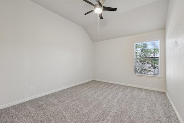 11421 Dona Villa Dr, Austin, TX 78726 - unfurnished room featuring carpet, ceiling fan, and lofted ceiling