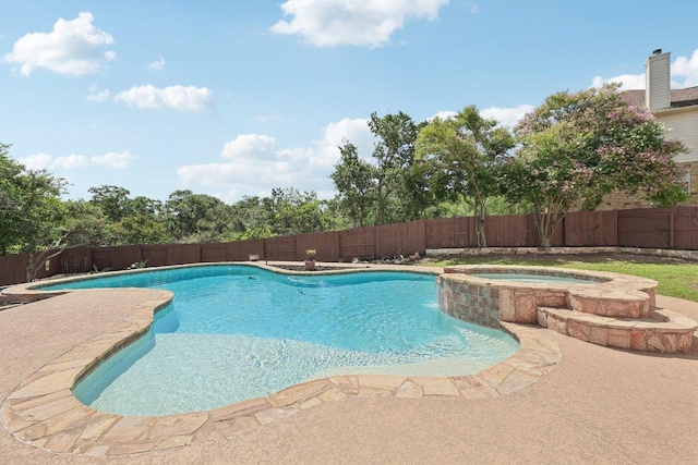 11421 Dona Villa Dr, Austin, TX 78726 - view of pool with a fenced backyard and a pool with connected hot tub