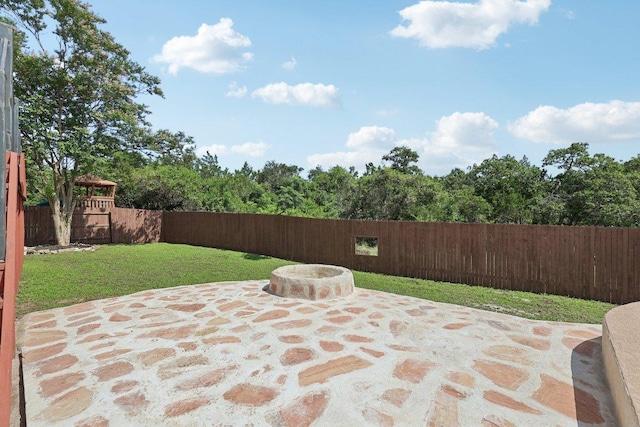 11421 Dona Villa Dr, Austin, TX 78726 - fenced backyard featuring a patio and a gazebo