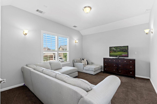 1702 Ambling Trl, Cedar Park, TX 78613 - living area with dark colored carpet and lofted ceiling