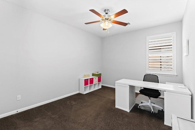 1702 Ambling Trl, Cedar Park, TX 78613 - office space featuring ceiling fan and carpet flooring