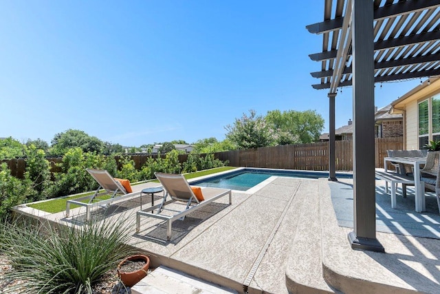 1702 Ambling Trl, Cedar Park, TX 78613 - view of pool with a fenced backyard, a pergola, and a patio area