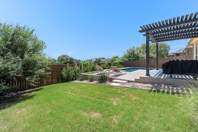 1702 Ambling Trl, Cedar Park, TX 78613 - fenced backyard featuring a patio and a pergola