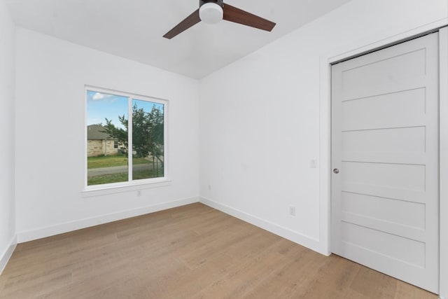 21408 Lakefront Dr, Lago Vista, TX 78645 - empty room featuring light wood-style floors and ceiling fan