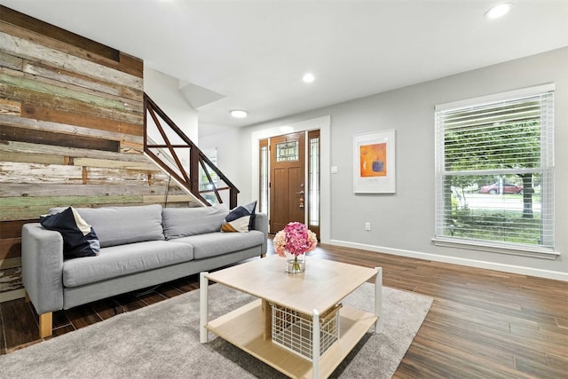 7314 Danwood Dr, Austin, TX 78759 - living room with wood finished floors and recessed lighting