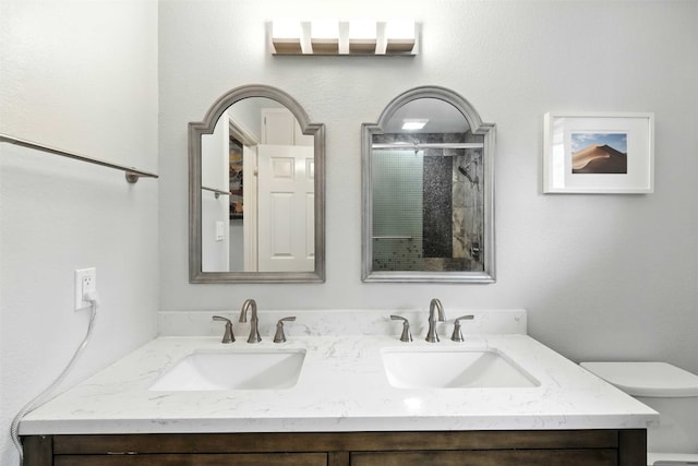 7314 Danwood Dr, Austin, TX 78759 - bathroom with double vanity and a shower