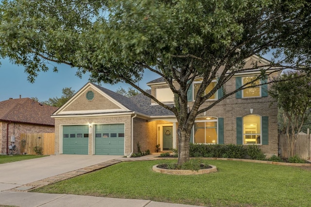 1104 Woodhollow Ln, Cedar Park, TX 78613 - view of front facade with concrete driveway, brick siding, and an attached garage