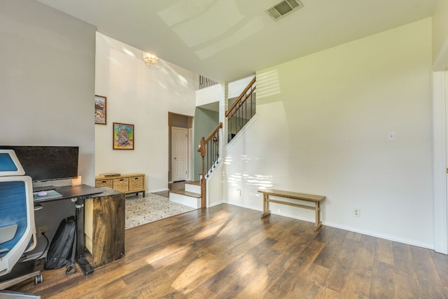 1104 Woodhollow Ln, Cedar Park, TX 78613 - office with wood finished floors and a high ceiling