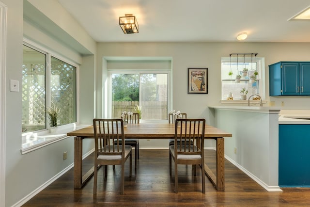 1104 Woodhollow Ln, Cedar Park, TX 78613 - dining space with dark wood-type flooring and baseboards
