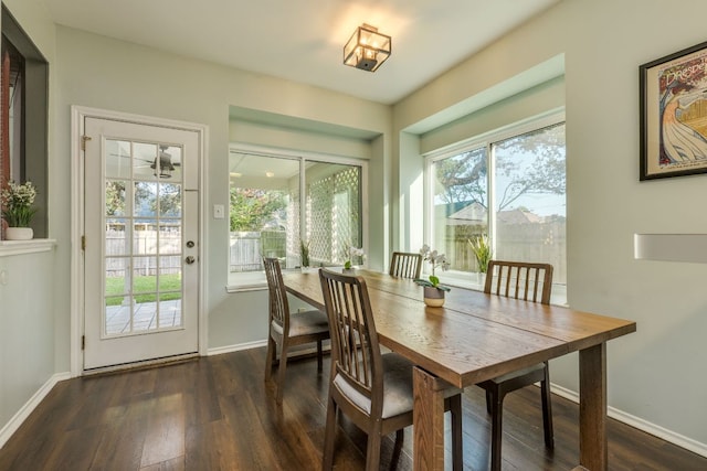 1104 Woodhollow Ln, Cedar Park, TX 78613 - dining room with dark wood finished floors and baseboards