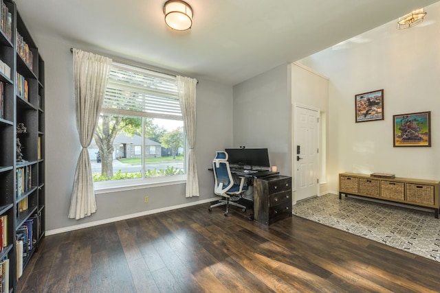 1104 Woodhollow Ln, Cedar Park, TX 78613 - home office with hardwood / wood-style flooring and baseboards