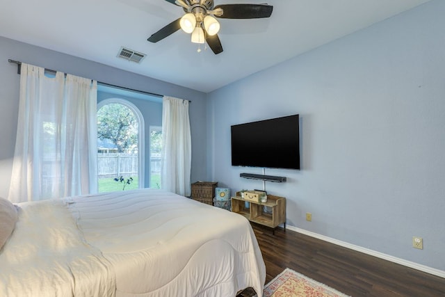 1104 Woodhollow Ln, Cedar Park, TX 78613 - bedroom with wood finished floors and a ceiling fan