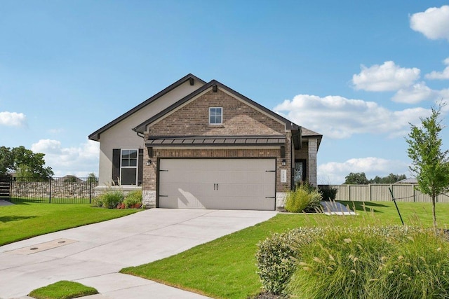 181 Benedum Way, Liberty Hill, TX 78642 - craftsman house featuring brick siding, driveway, stone siding, a garage, and stucco siding