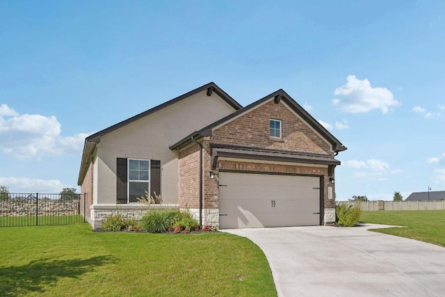 181 Benedum Way, Liberty Hill, TX 78642 - craftsman-style house with a garage, brick siding, driveway, and stone siding