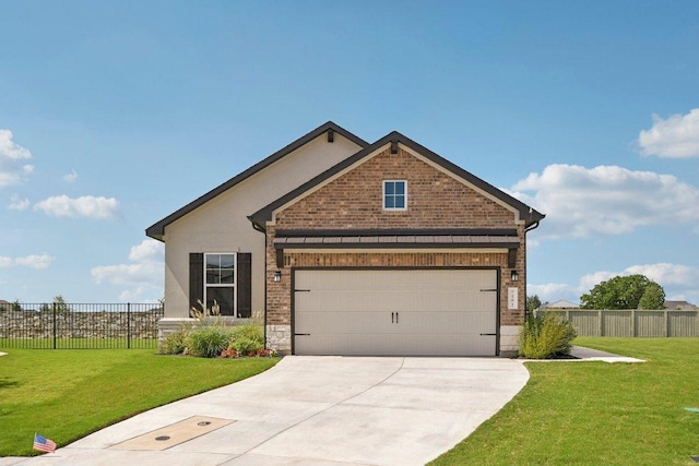 181 Benedum Way, Liberty Hill, TX 78642 - craftsman inspired home featuring brick siding, driveway, a garage, and stone siding