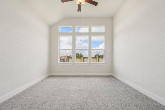181 Benedum Way, Liberty Hill, TX 78642 - unfurnished room with a ceiling fan, light colored carpet, and lofted ceiling