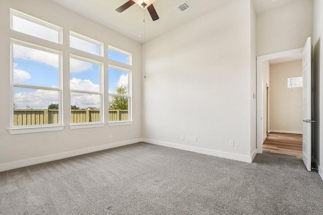 181 Benedum Way, Liberty Hill, TX 78642 - empty room featuring a ceiling fan and carpet flooring