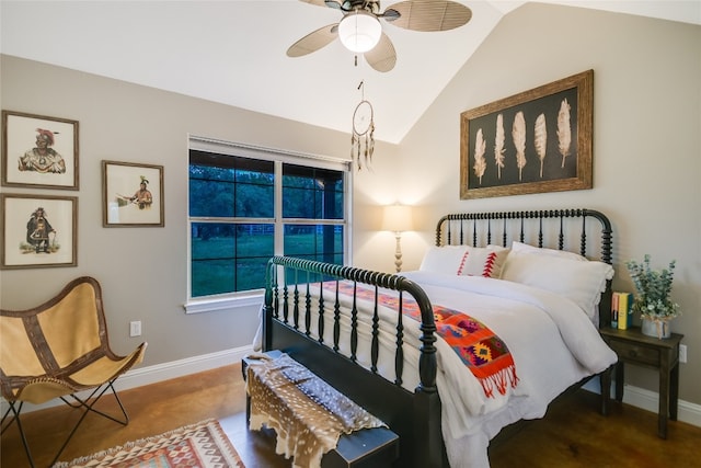 24205 State Highway 71 W, Spicewood, TX 78669 - bedroom featuring lofted ceiling and baseboards
