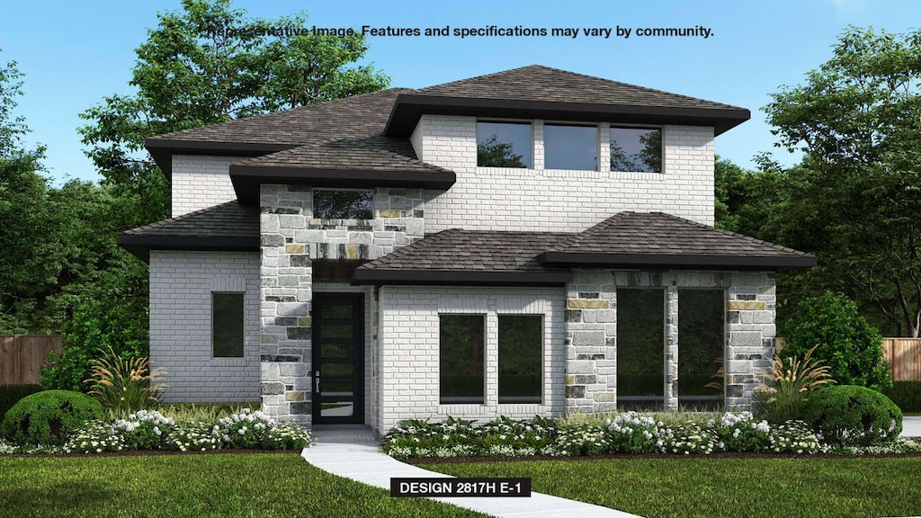 323 Carpenter Hill Dr, Buda, TX 78610 - view of front of property with stone siding and brick siding