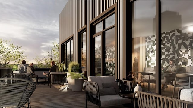 2500 Rosewood Ave Unit 103, Austin, TX 78702 - wooden terrace featuring an outdoor hangout area