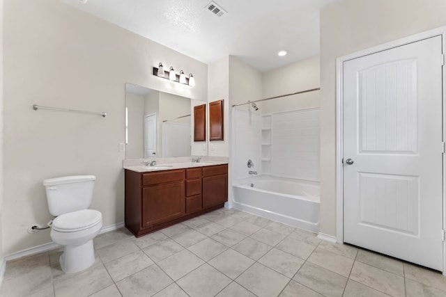 633 Weizenbock Ln, Austin, TX 78728 - full bath featuring double vanity, tile patterned flooring, and shower / washtub combination