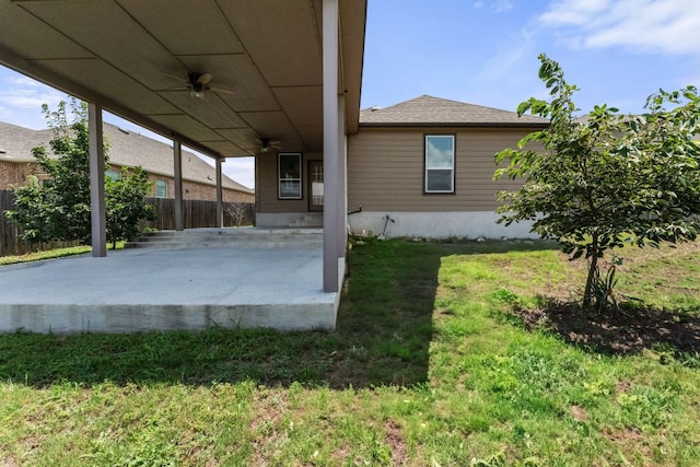 633 Weizenbock Ln, Austin, TX 78728 - view of yard with a ceiling fan and a patio