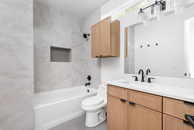 2917 Lyons Rd Unit 1, Austin, TX 78702 - full bathroom featuring vanity, bathtub / shower combination, and tile patterned floors
