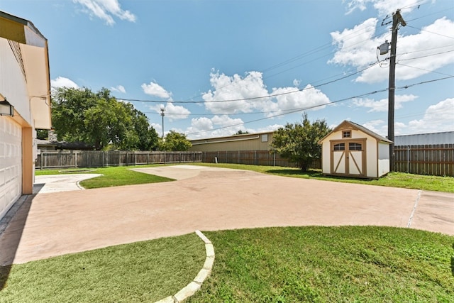 8511 Slant Oak Dr, Austin, TX 78729 - fenced backyard with a storage shed and a patio