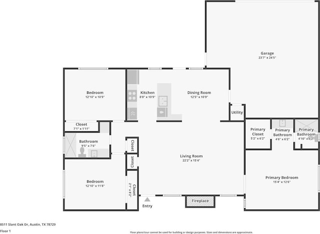8511 Slant Oak Dr, Austin, TX 78729 - view of room layout
