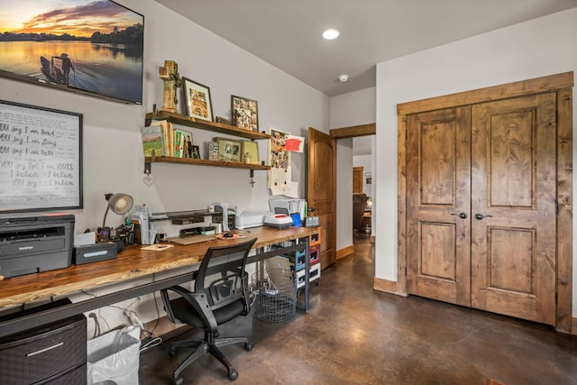 201 N Oak Vista Dr, Burnet, TX 78611 - office area with concrete floors and recessed lighting